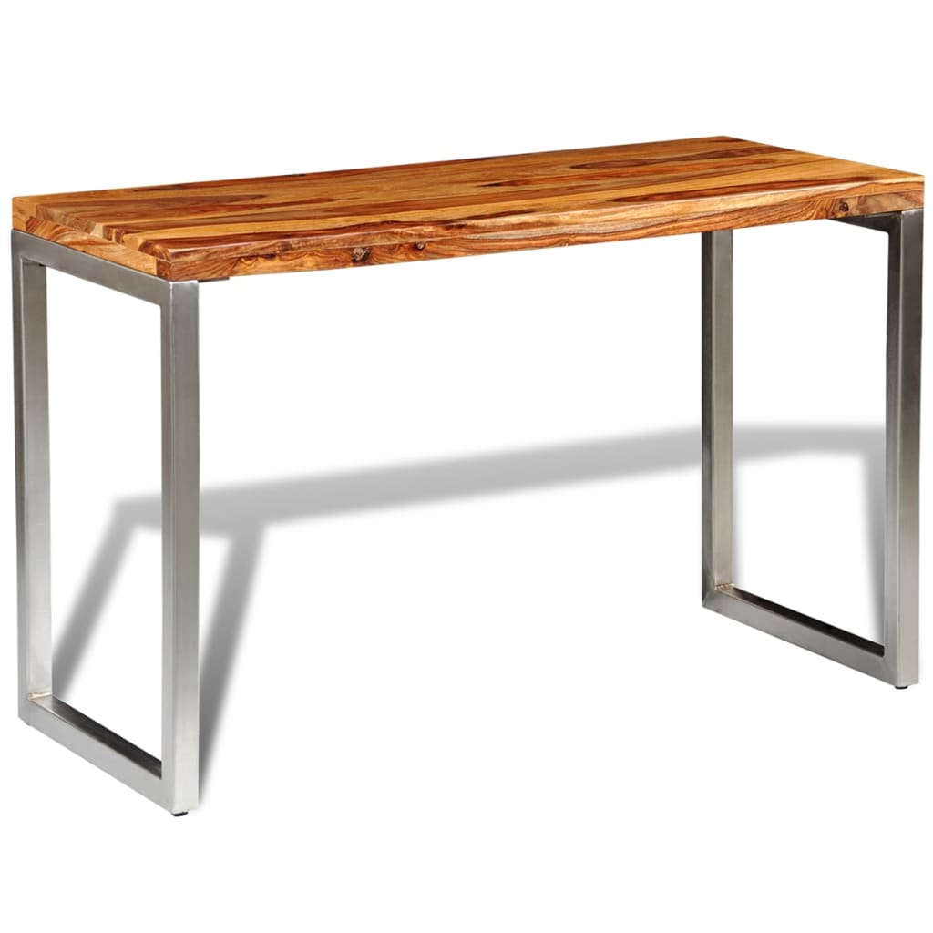 Table à Manger en Bois Massif et Acier-La-Fabrique-Industrielle
