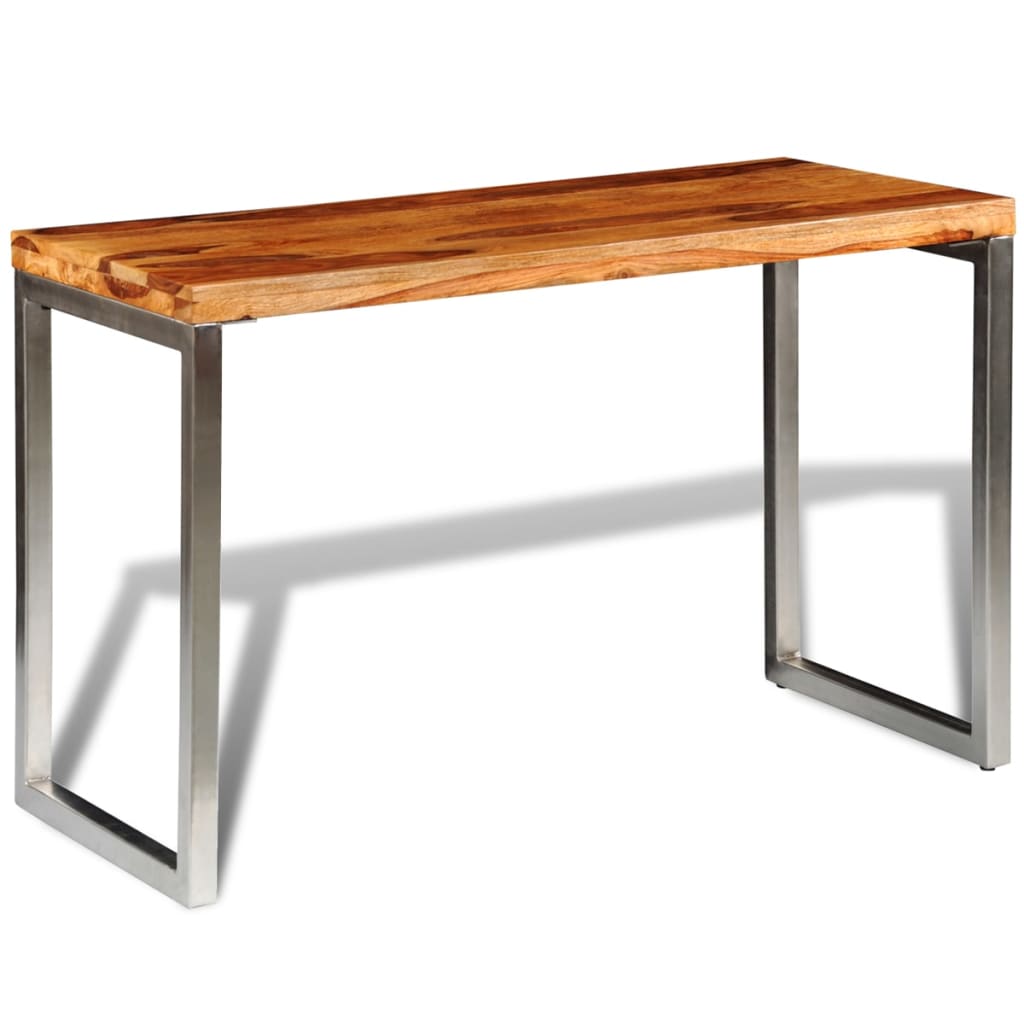 Table à Manger en Bois Massif et Acier-La-Fabrique-Industrielle