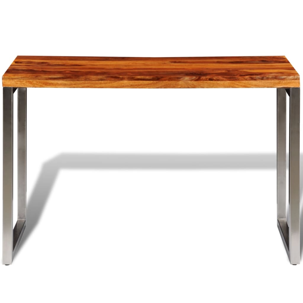 Table à Manger en Bois Massif et Acier-La-Fabrique-Industrielle