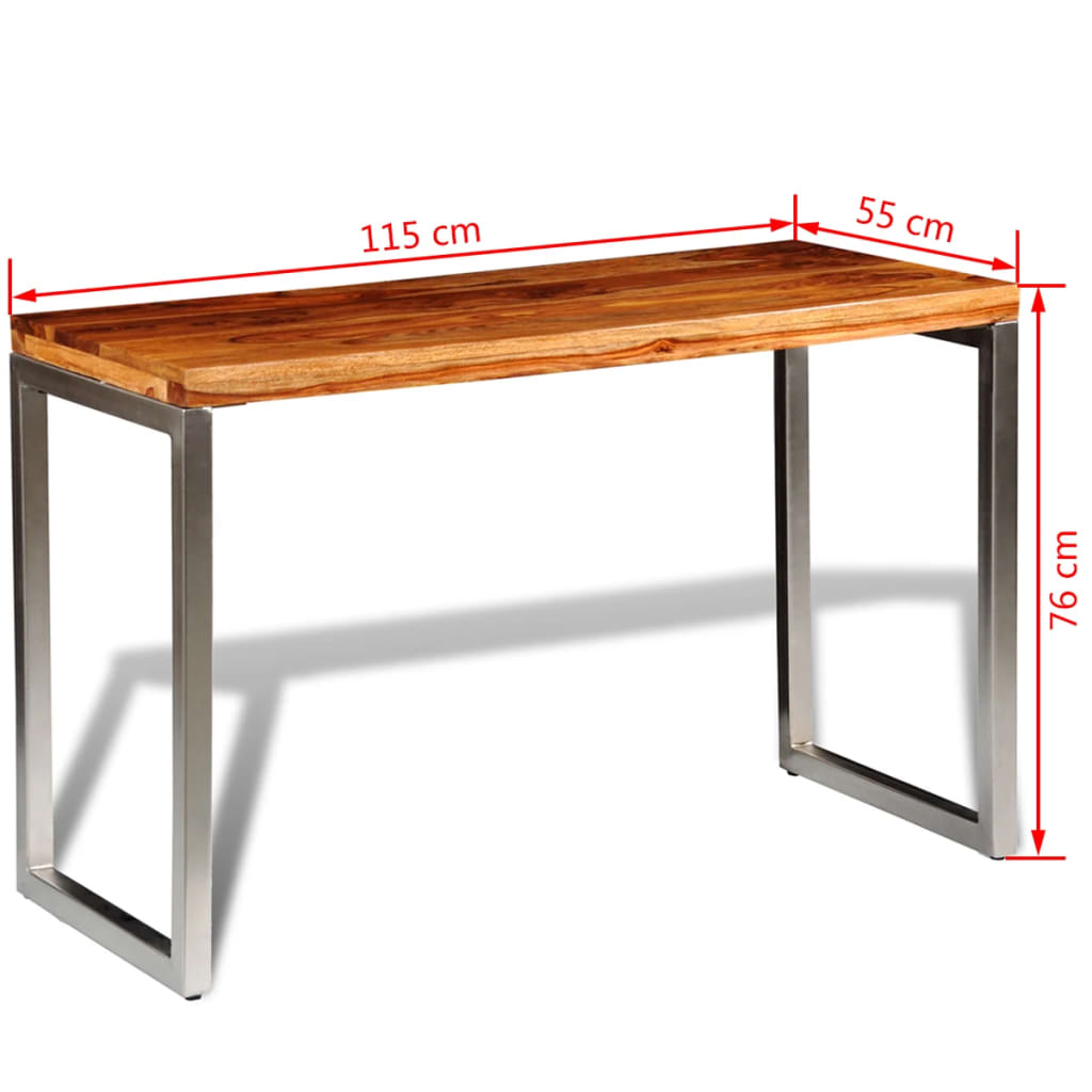 Table à Manger en Bois Massif et Acier-La-Fabrique-Industrielle