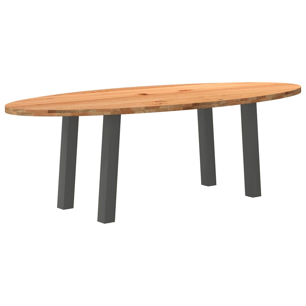 Table à Manger en Bois Massif et Pieds Métal Noir-Anthracite-1-240 x 100 x 74 cm-La-Fabrique-Industrielle