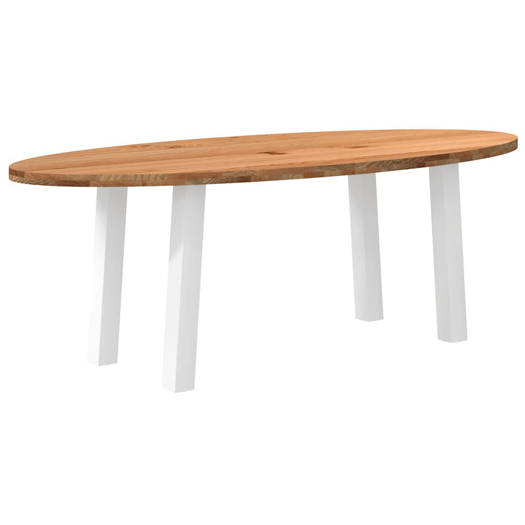 Table à Manger en Bois Massif et Pieds Métal Noir-Blanc-1-220 x 100 x 74 cm-La-Fabrique-Industrielle