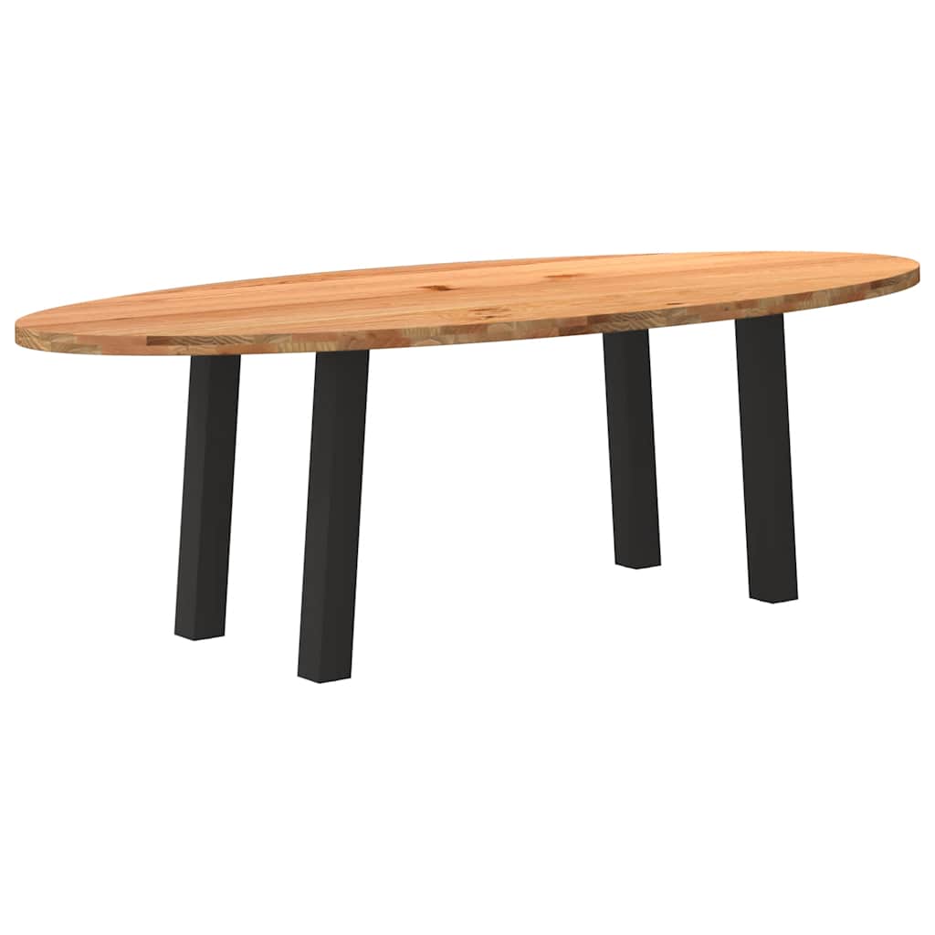 Table à Manger en Bois Massif et Pieds Métal Noir-Noir-1-240 x 100 x 74 cm-La-Fabrique-Industrielle