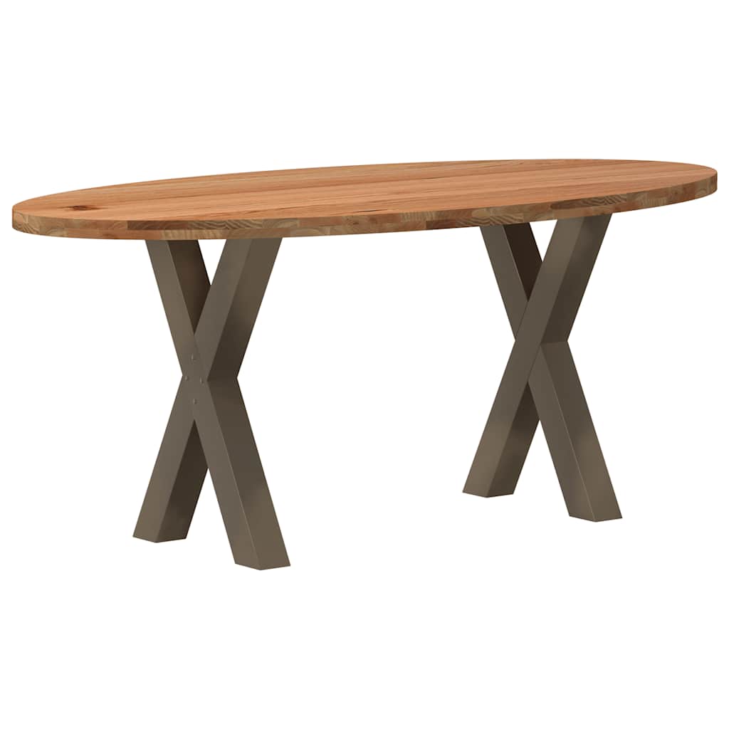 Table à Manger en Bois et Pieds en Croix-Acier naturel-1-180 x 90 x 74 cm-La-Fabrique-Industrielle