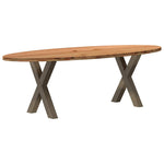 Table à Manger en Bois et Pieds en Croix-Acier naturel-1-240 x 100 x 74 cm-La-Fabrique-Industrielle