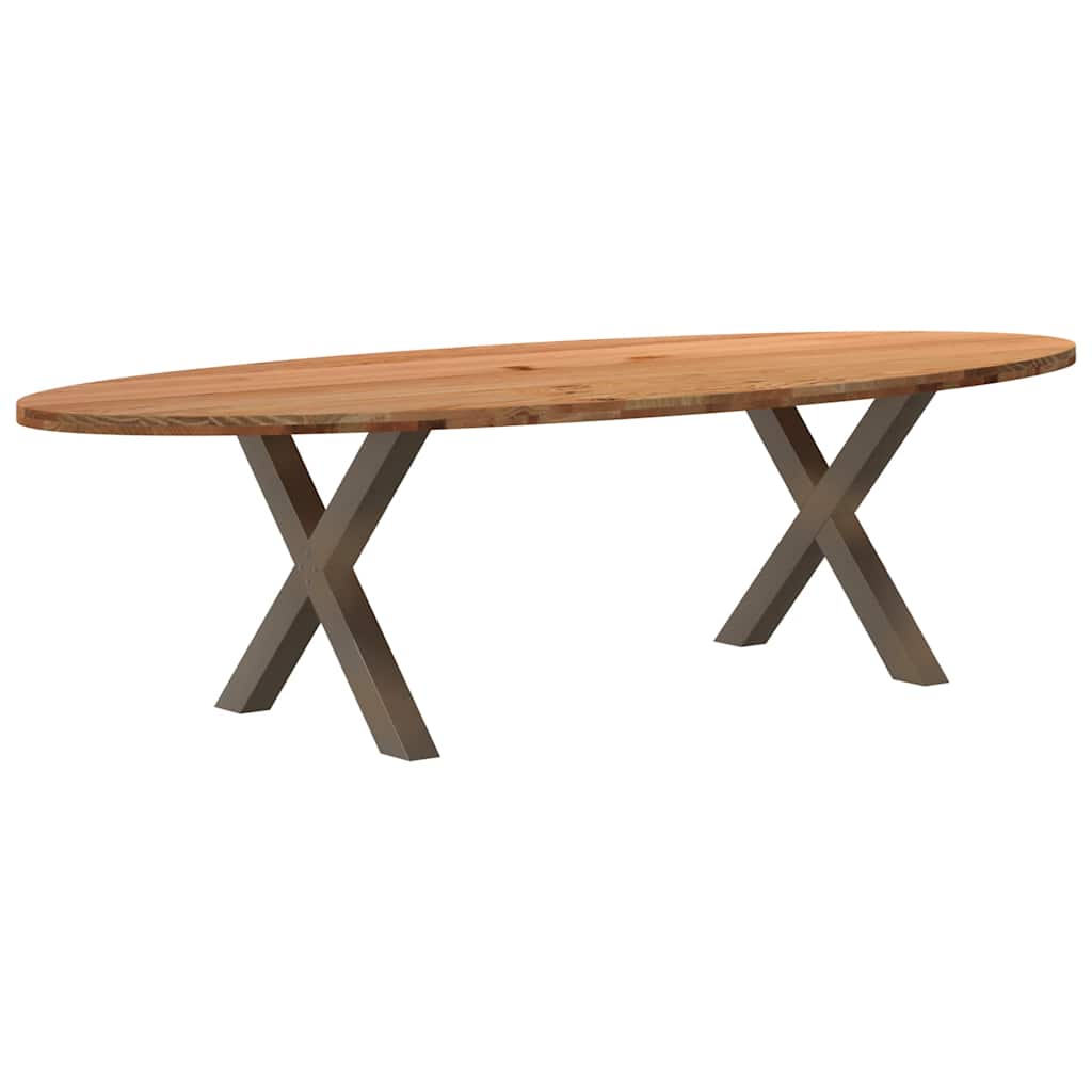 Table à Manger en Bois et Pieds en Croix-Acier naturel-1-280 x 120 x 74 cm-La-Fabrique-Industrielle