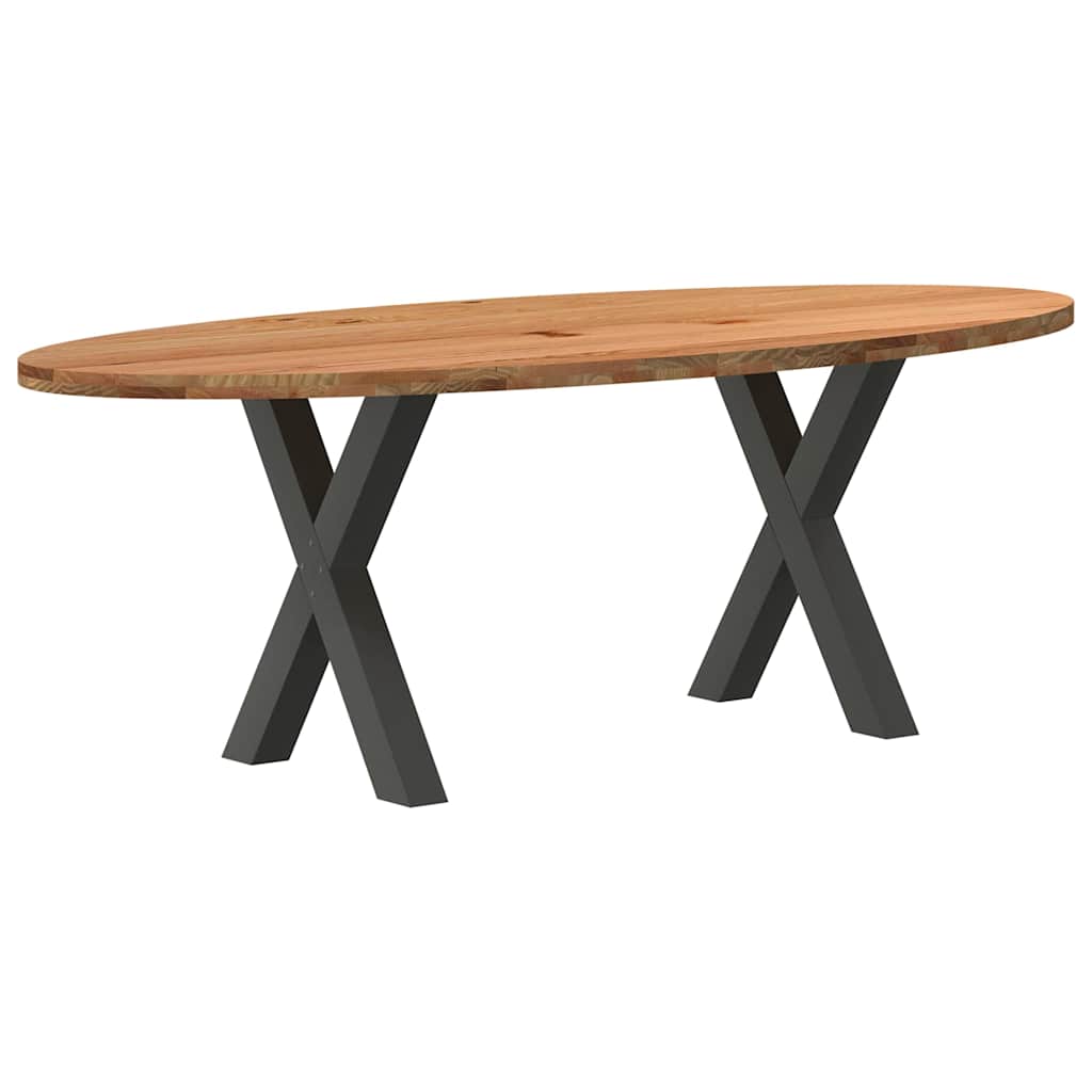 Table à Manger en Bois et Pieds en Croix-Anthracite-1-220 x 100 x 74 cm-La-Fabrique-Industrielle