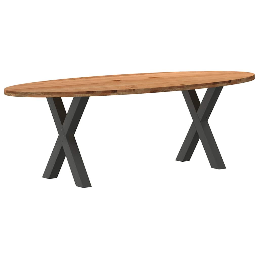 Table à Manger en Bois et Pieds en Croix-Anthracite-1-240 x 100 x 74 cm-La-Fabrique-Industrielle