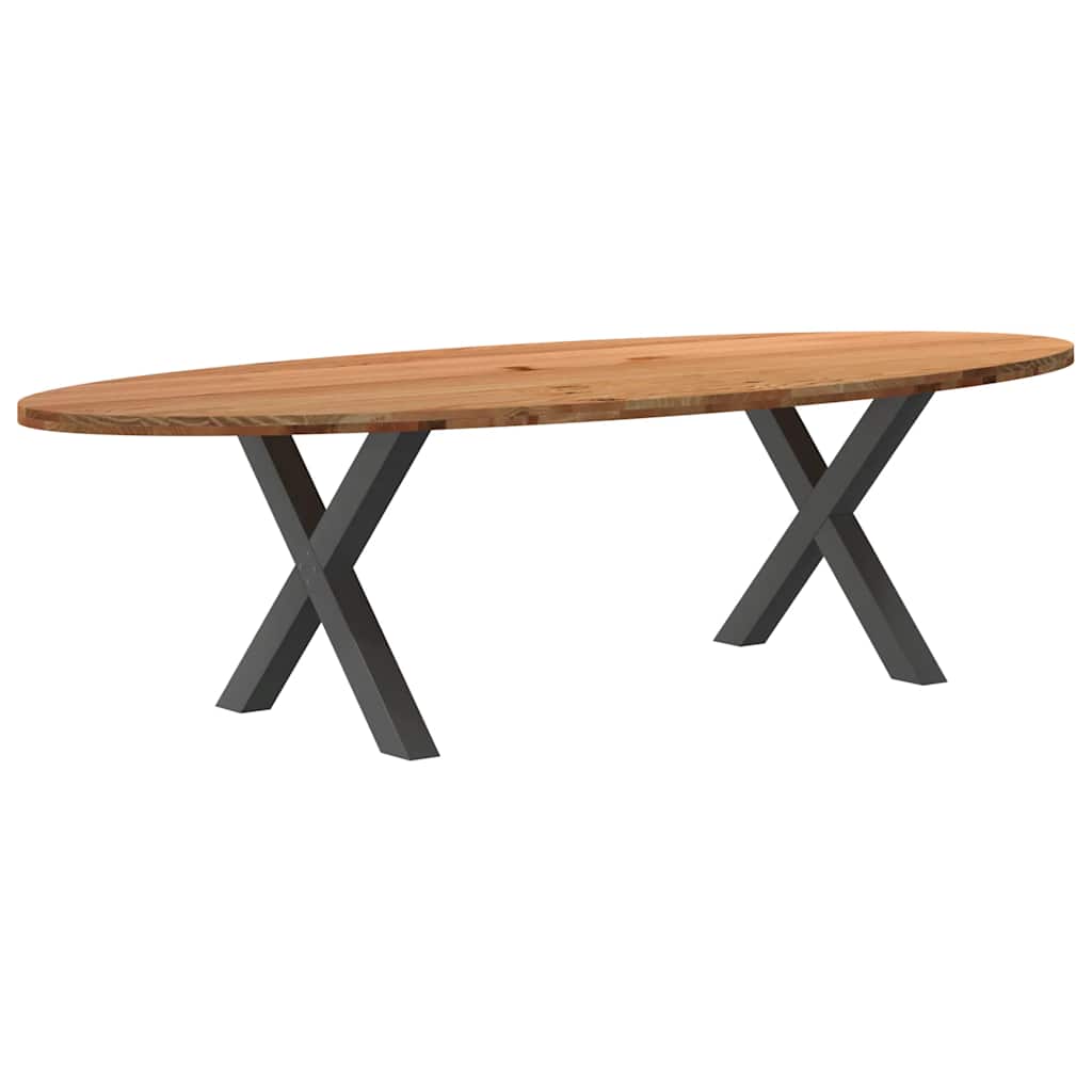 Table à Manger en Bois et Pieds en Croix-Anthracite-1-280 x 120 x 74 cm-La-Fabrique-Industrielle