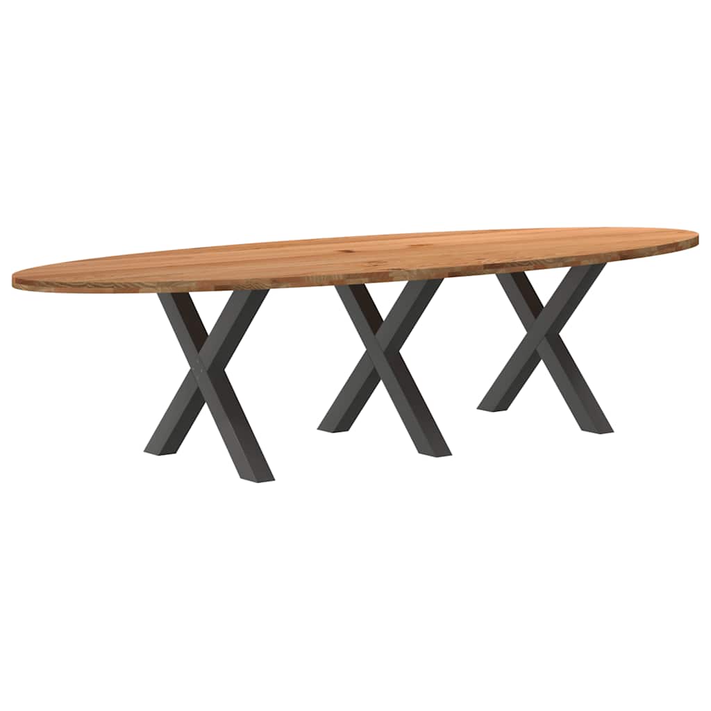 Table à Manger en Bois et Pieds en Croix-Anthracite-1-320 x 120 x 74 cm-La-Fabrique-Industrielle