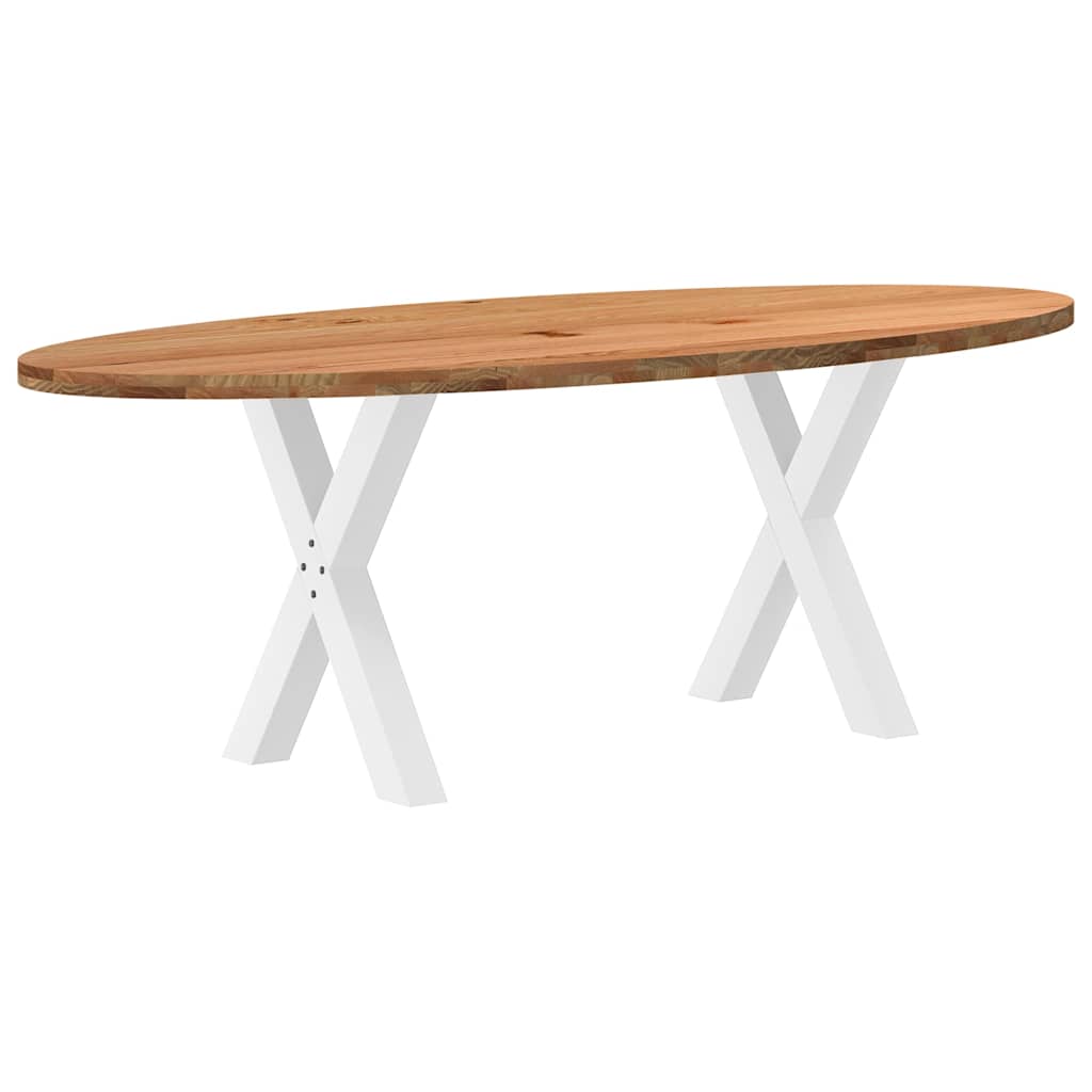 Table à Manger en Bois et Pieds en Croix-Blanc-1-220 x 100 x 74 cm-La-Fabrique-Industrielle