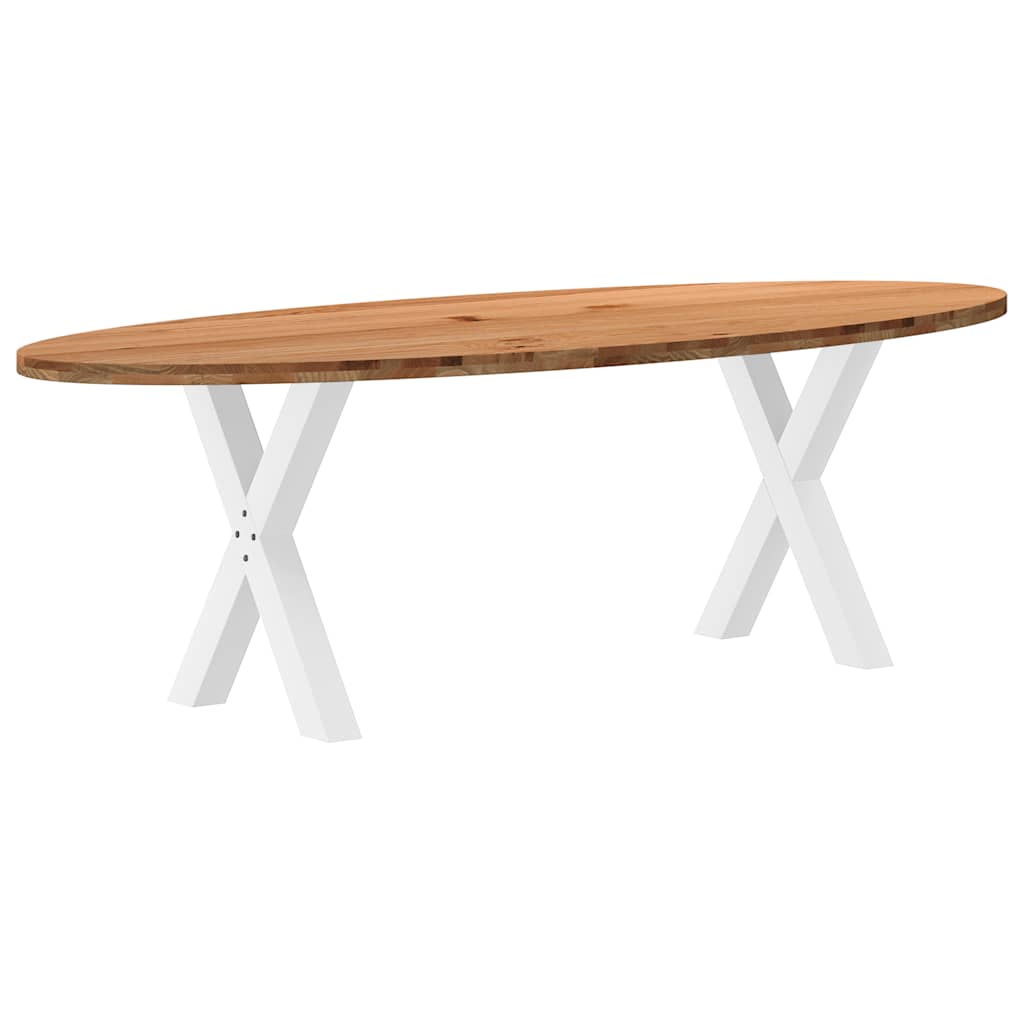 Table à Manger en Bois et Pieds en Croix-Blanc-1-240 x 100 x 74 cm-La-Fabrique-Industrielle