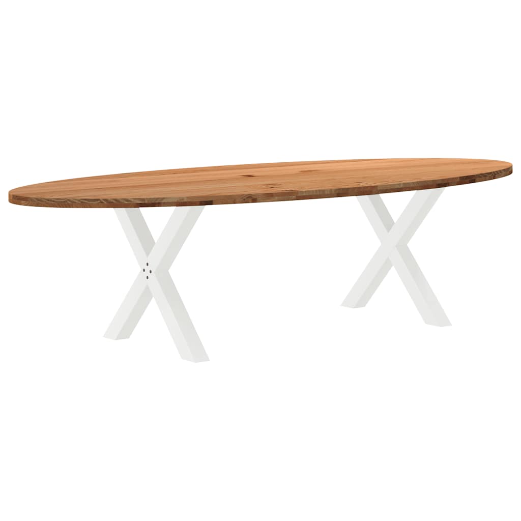 Table à Manger en Bois et Pieds en Croix-Blanc-1-280 x 120 x 74 cm-La-Fabrique-Industrielle