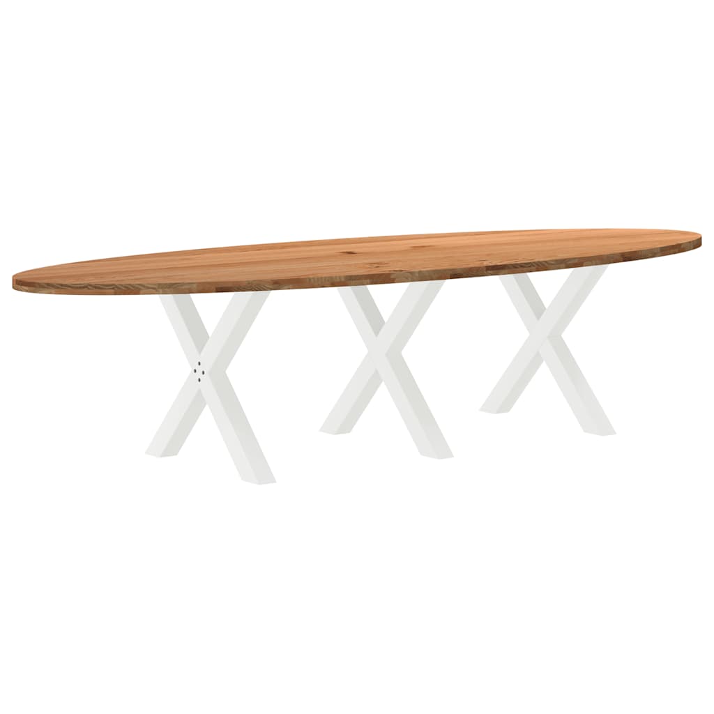 Table à Manger en Bois et Pieds en Croix-Blanc-1-320 x 120 x 74 cm-La-Fabrique-Industrielle