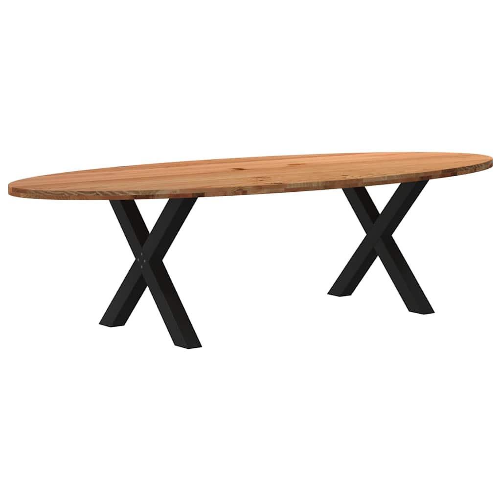 Table à Manger en Bois et Pieds en Croix-Noir-1-280 x 120 x 74 cm-La-Fabrique-Industrielle