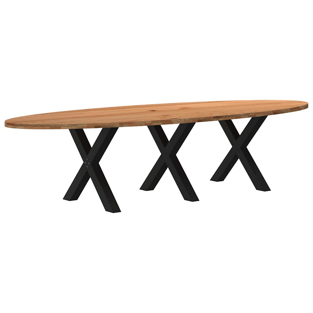 Table à Manger en Bois et Pieds en Croix-Noir-1-320 x 120 x 74 cm-La-Fabrique-Industrielle