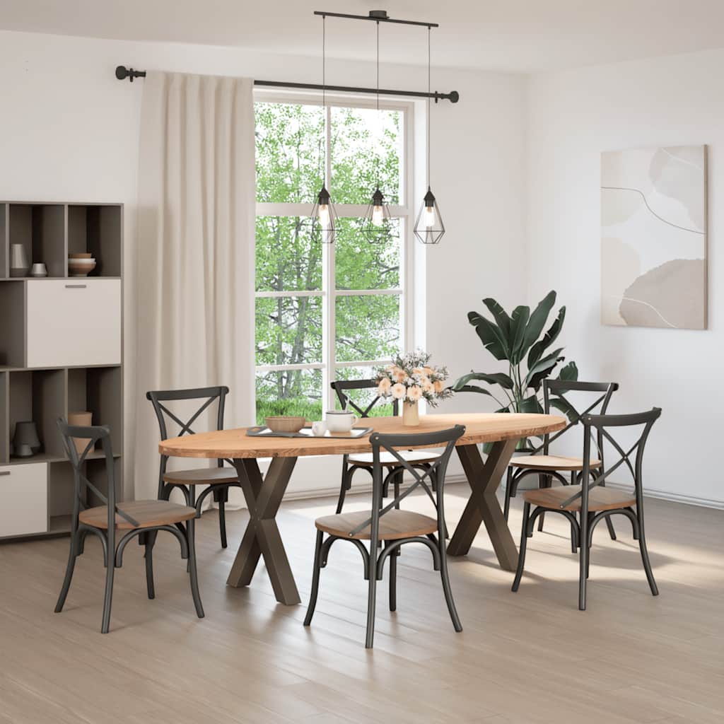 Table à Manger en Bois et Pieds en Croix-La-Fabrique-Industrielle