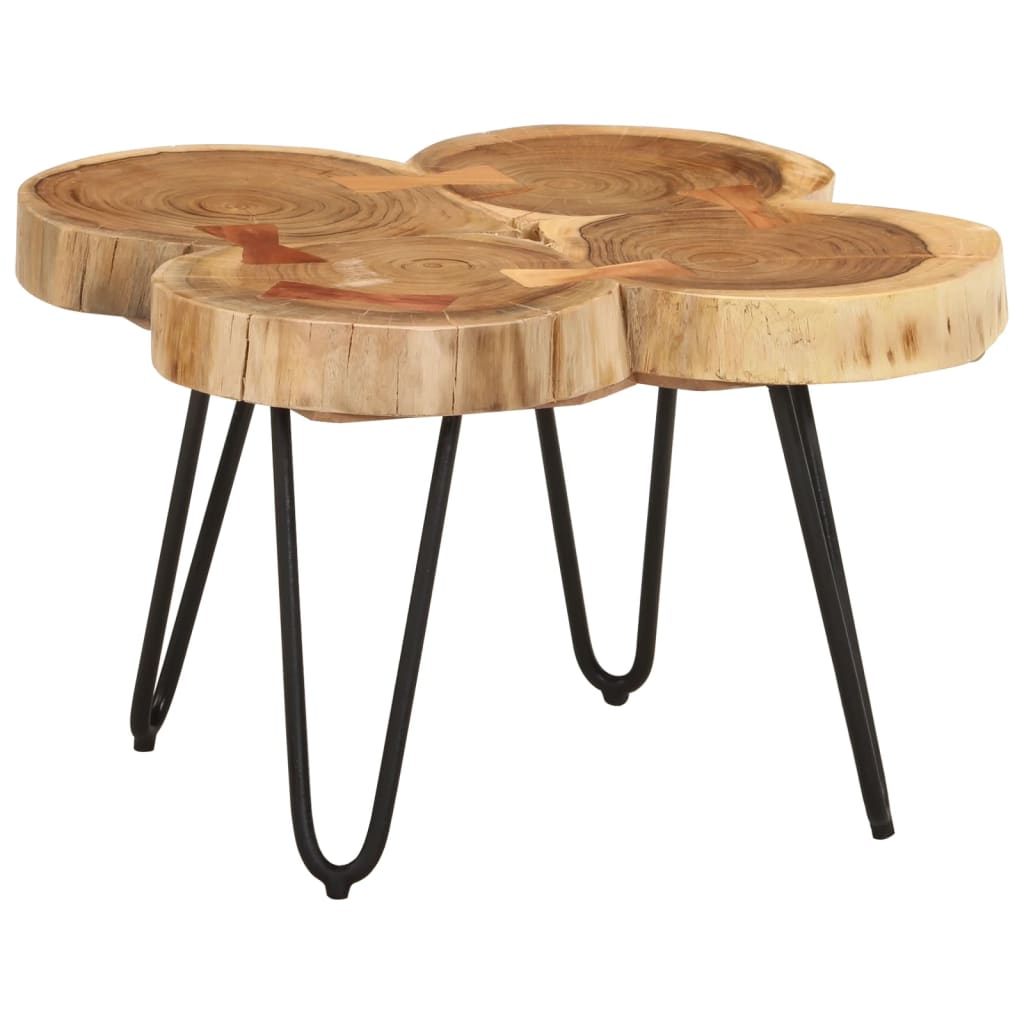 Table basse Plateau en bois et Pieds en Métal-1-52 x 50 x 36 cm-La-Fabrique-Industrielle