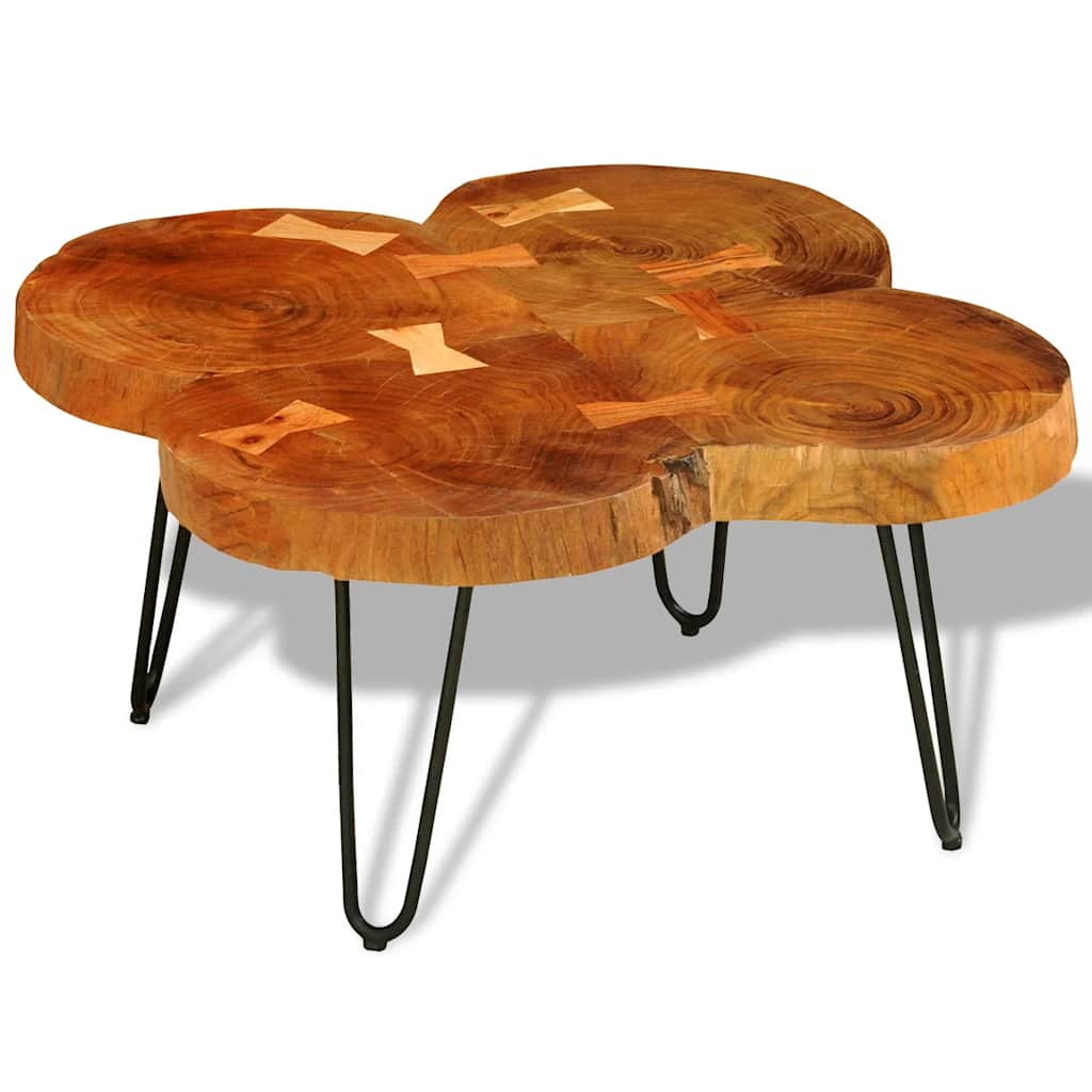 Table basse Plateau en bois et Pieds en Métal-1-65 x 65 x 35 cm-La-Fabrique-Industrielle