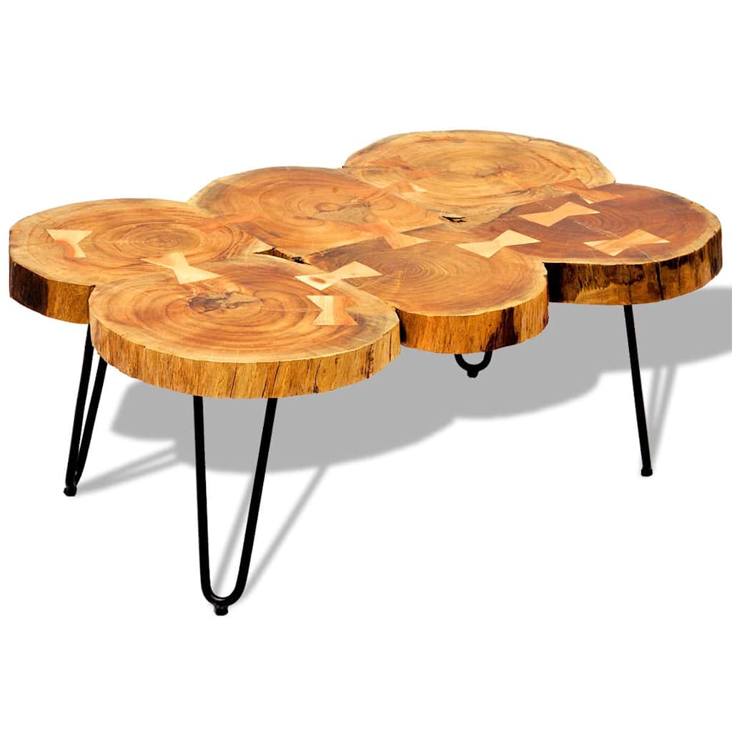 Table basse Plateau en bois et Pieds en Métal-1-90 x 60 x 35 cm-La-Fabrique-Industrielle