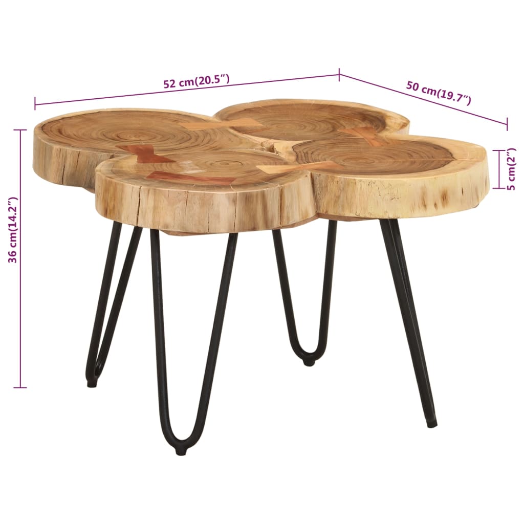Table basse Plateau en bois et Pieds en Métal-La-Fabrique-Industrielle