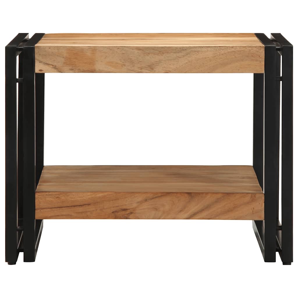 Table basse carrée en bois d'acacia et métal industriel-La-Fabrique-Industrielle