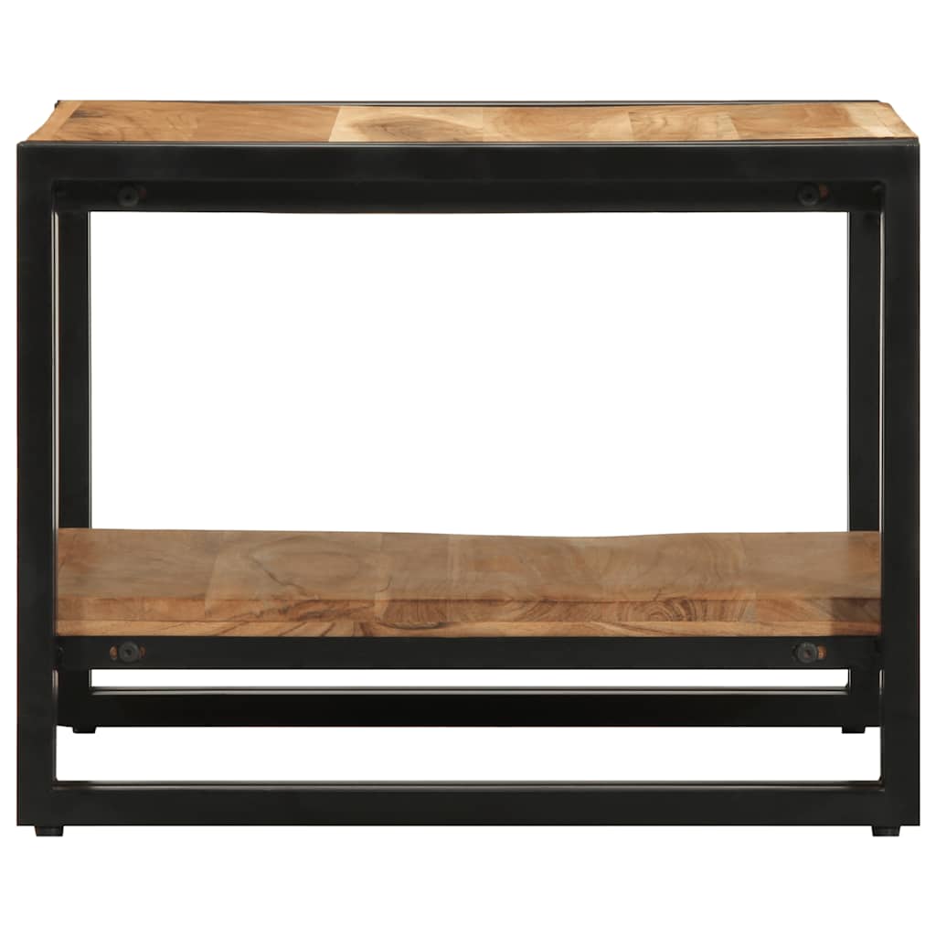 Table basse carrée en bois d'acacia et métal industriel-La-Fabrique-Industrielle