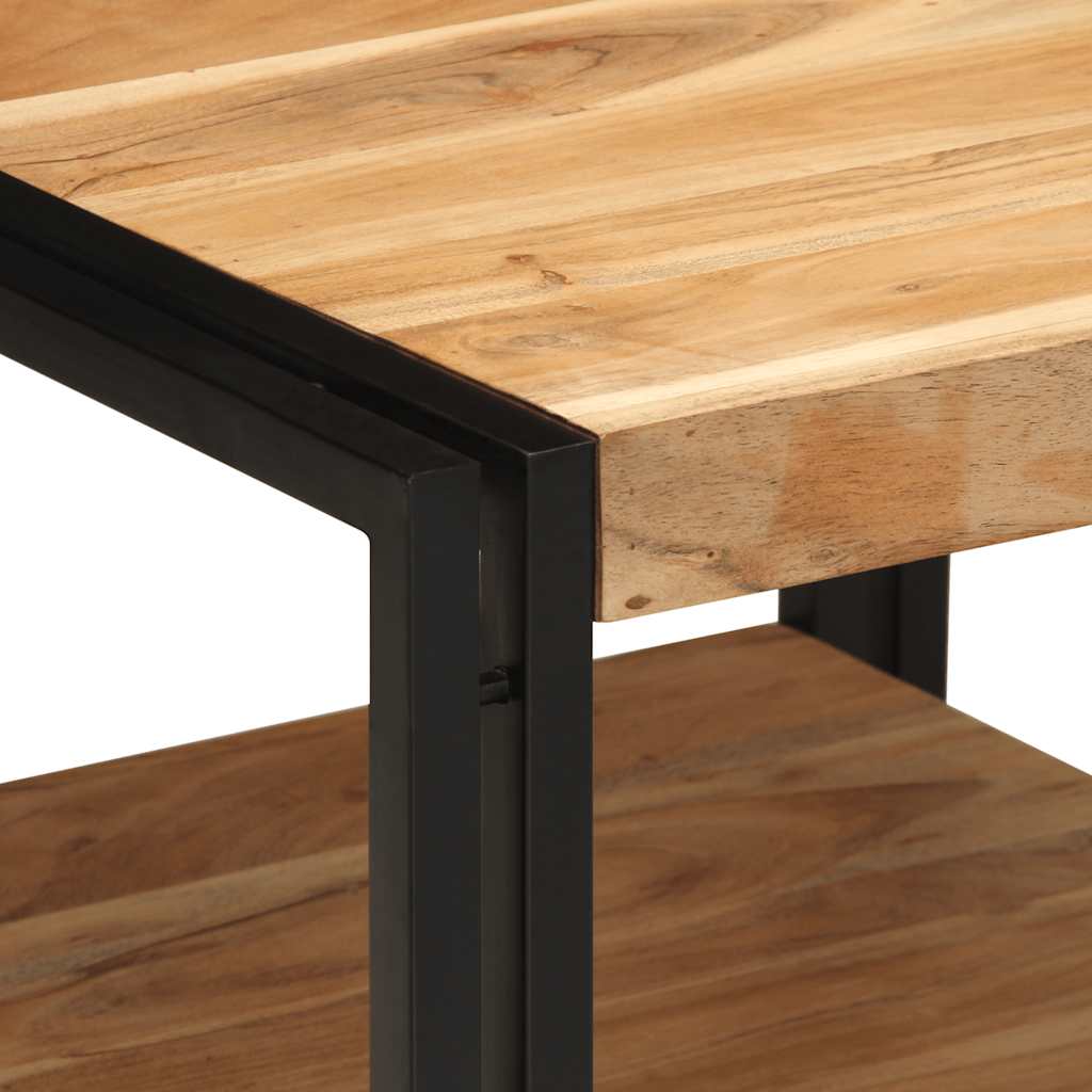 Table basse carrée en bois d'acacia et métal industriel-La-Fabrique-Industrielle