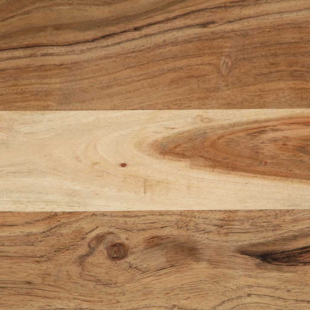 Table basse carrée en bois d'acacia et métal industriel-La-Fabrique-Industrielle
