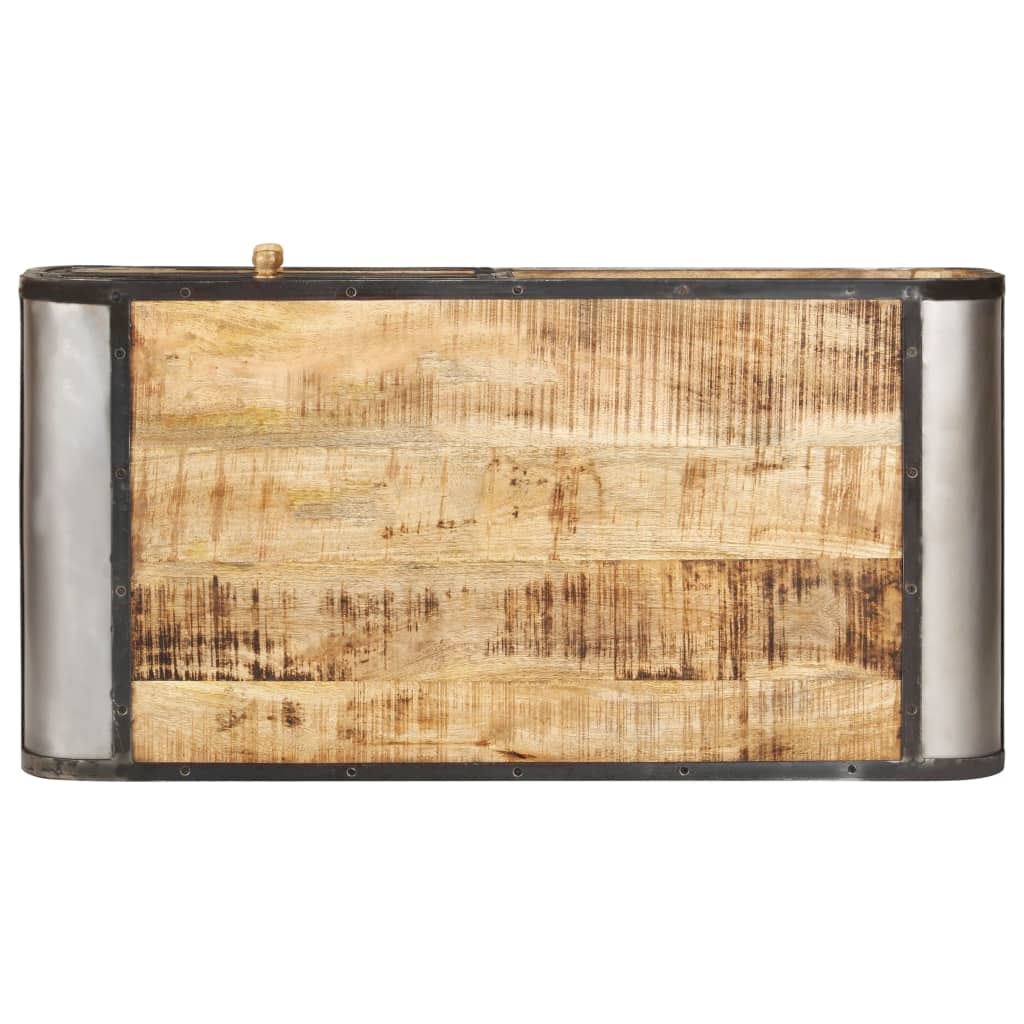 Table basse en bois de manguier et fer robustes-La-Fabrique-Industrielle