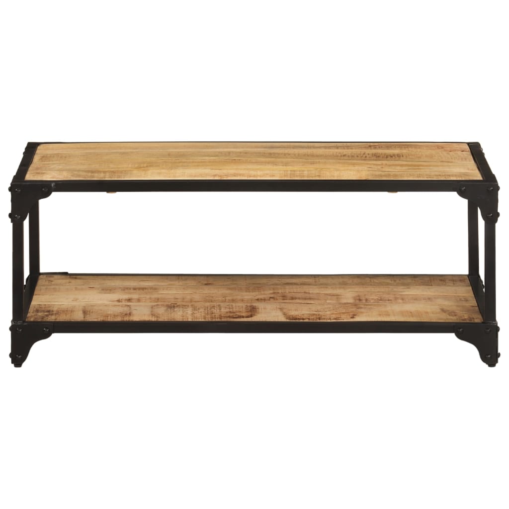 Table basse en bois et fer Double Plateau-La-Fabrique-Industrielle