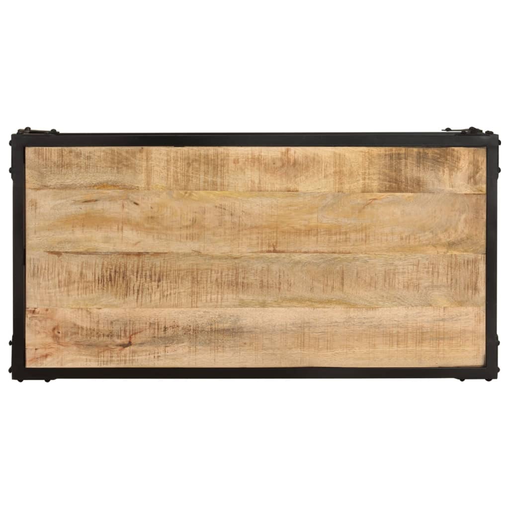 Table basse en bois et fer Double Plateau-La-Fabrique-Industrielle