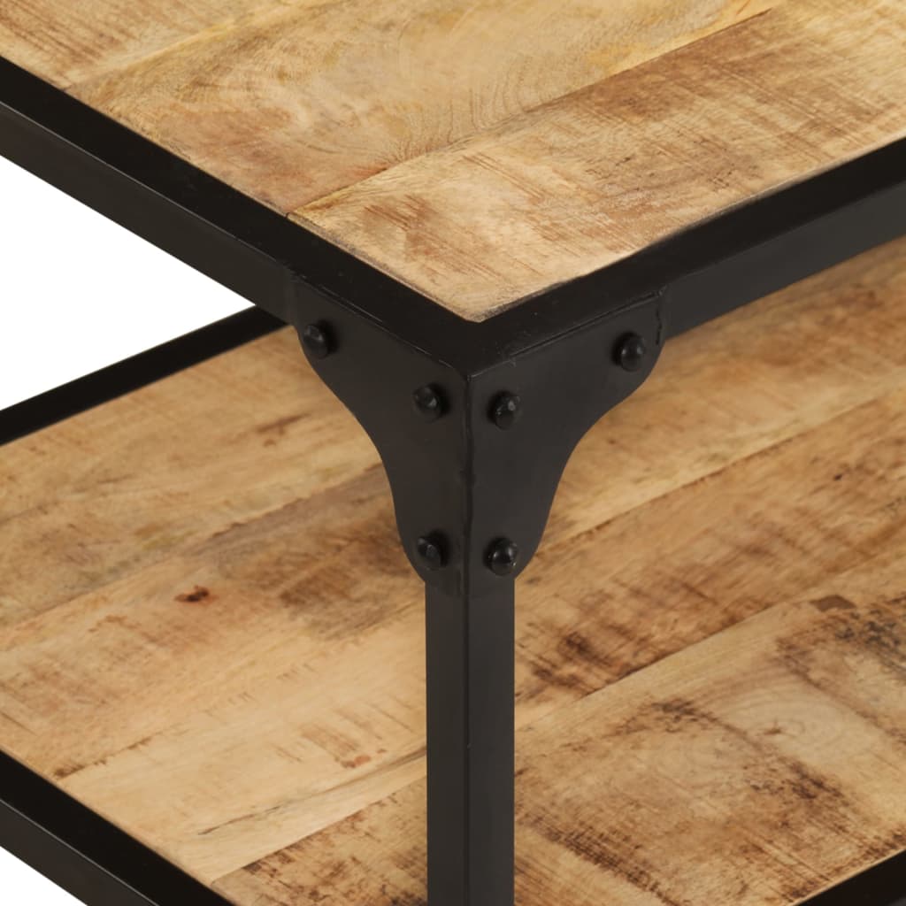 Table basse en bois et fer Double Plateau-La-Fabrique-Industrielle