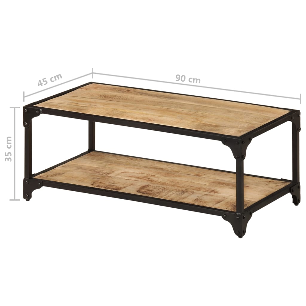 Table basse en bois et fer Double Plateau-La-Fabrique-Industrielle