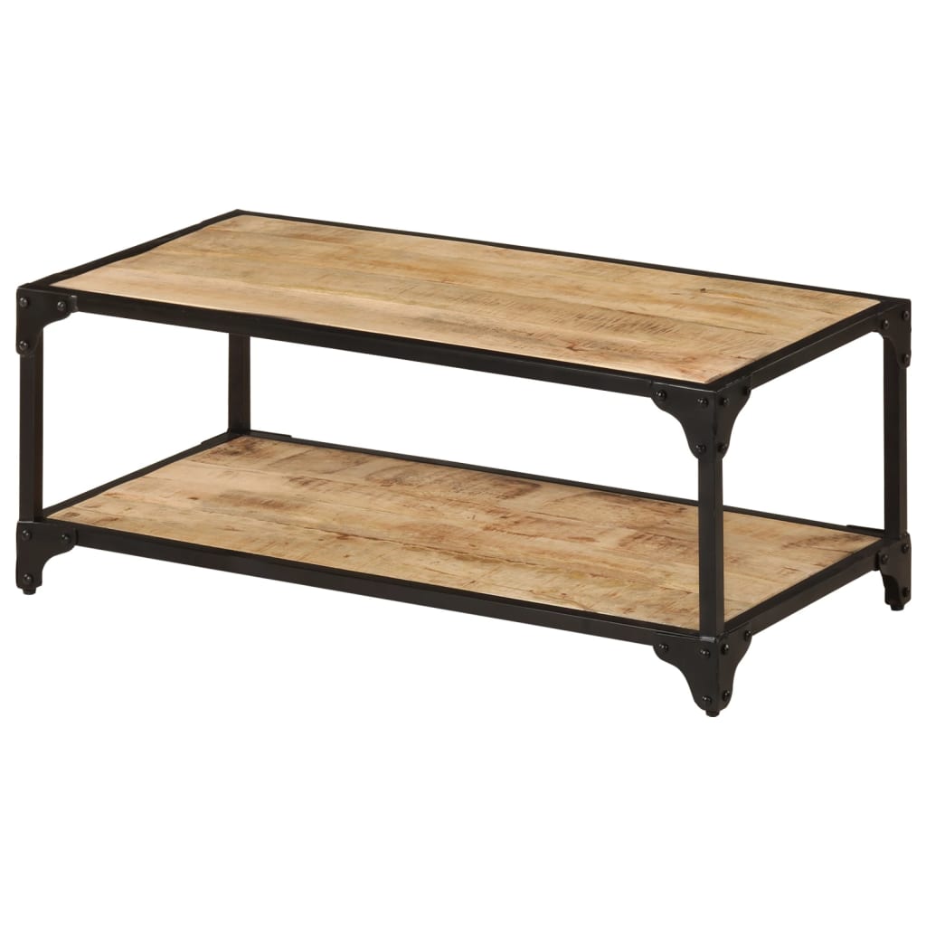 Table basse en bois et fer Double Plateau-La-Fabrique-Industrielle