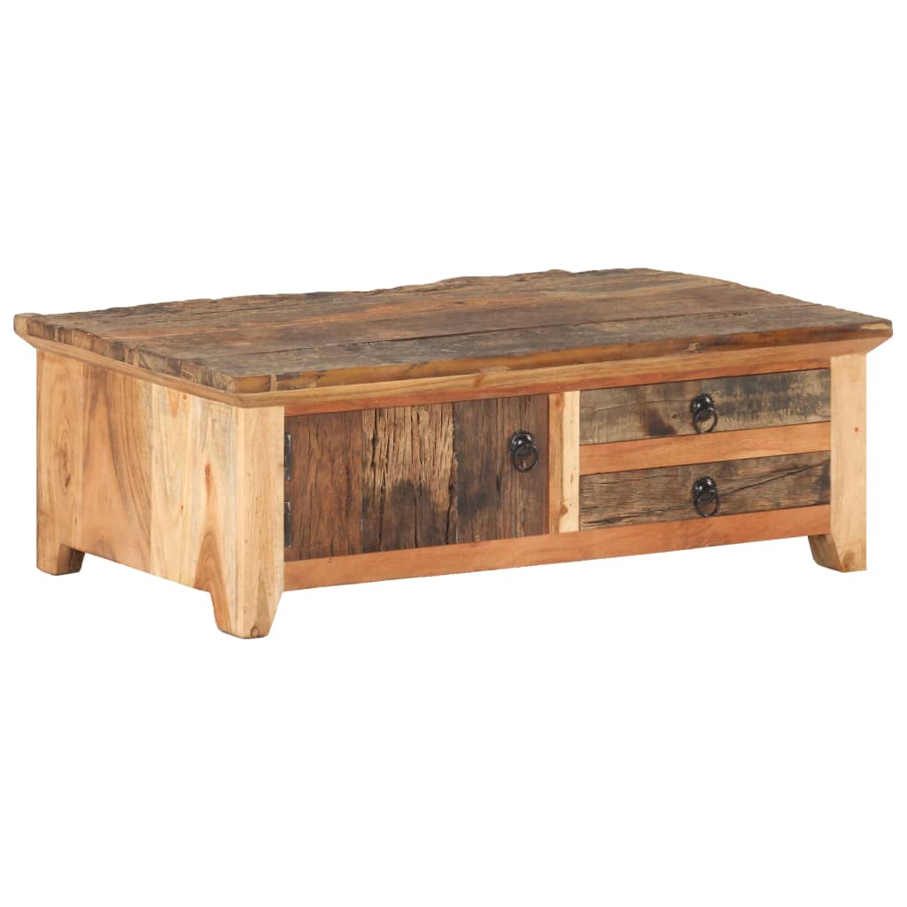 Table basse en bois massif d'acacia clair-La-Fabrique-Industrielle