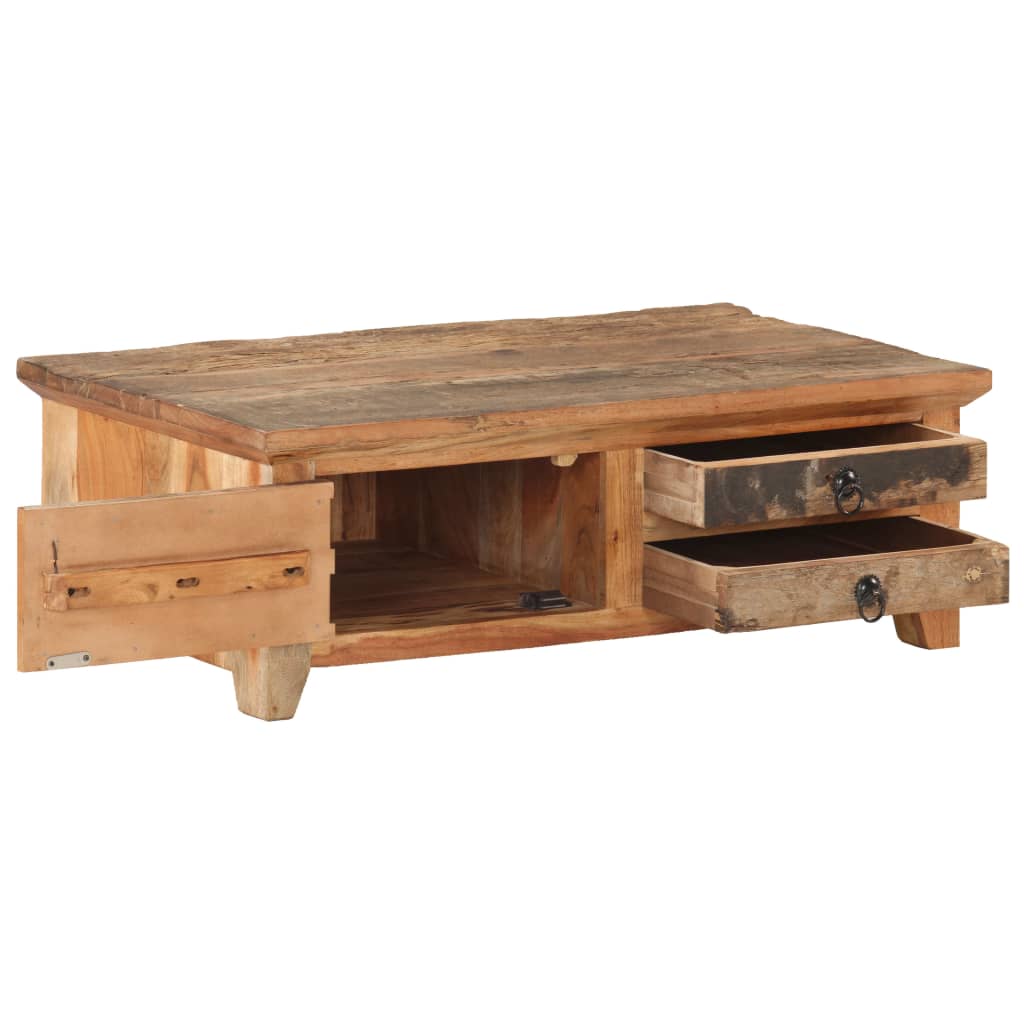 Table basse en bois massif d'acacia clair-La-Fabrique-Industrielle