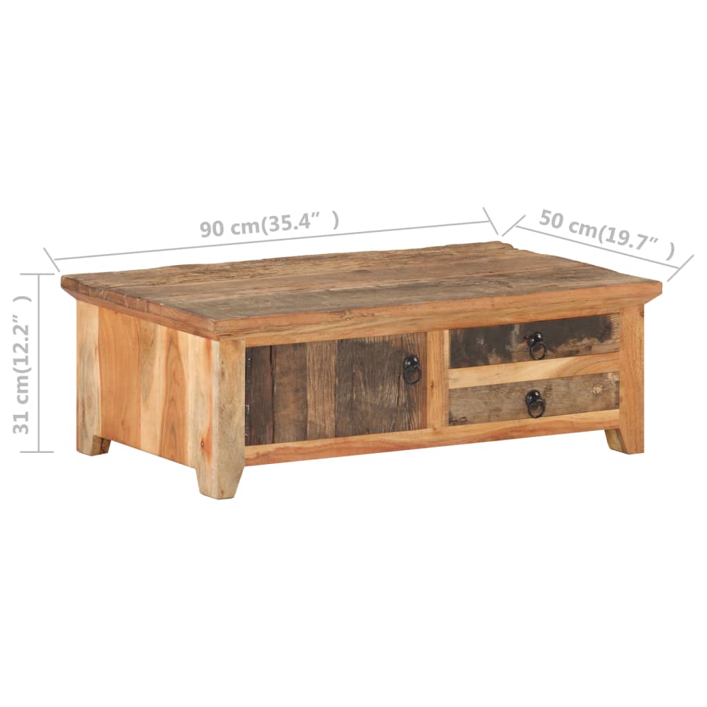 Table basse en bois massif d'acacia clair-La-Fabrique-Industrielle