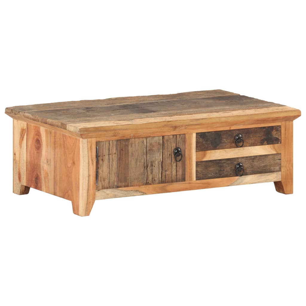 Table basse en bois massif d'acacia clair-La-Fabrique-Industrielle