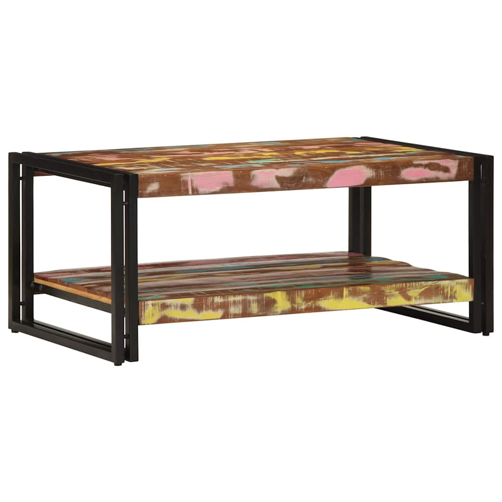 Table basse en bois multicolore et chêne fumé-La-Fabrique-Industrielle