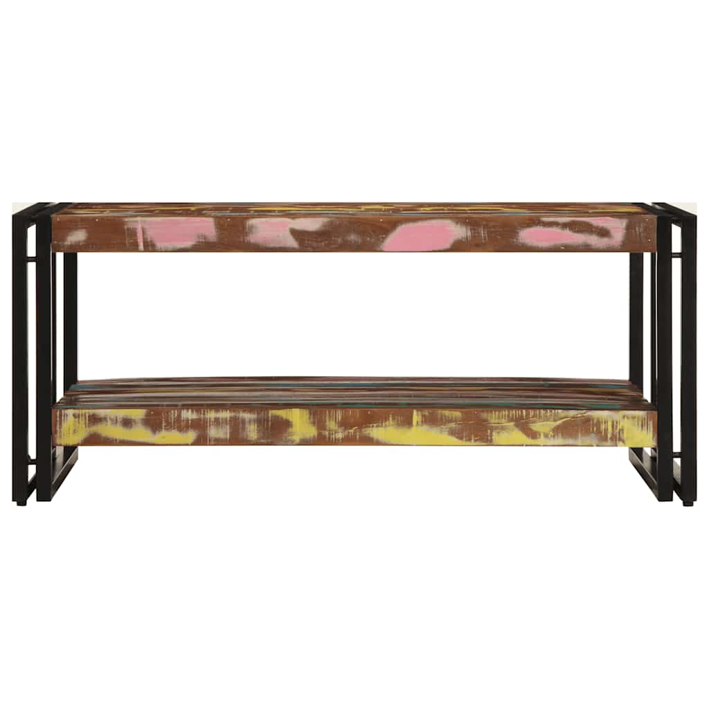 Table basse en bois multicolore et chêne fumé-La-Fabrique-Industrielle