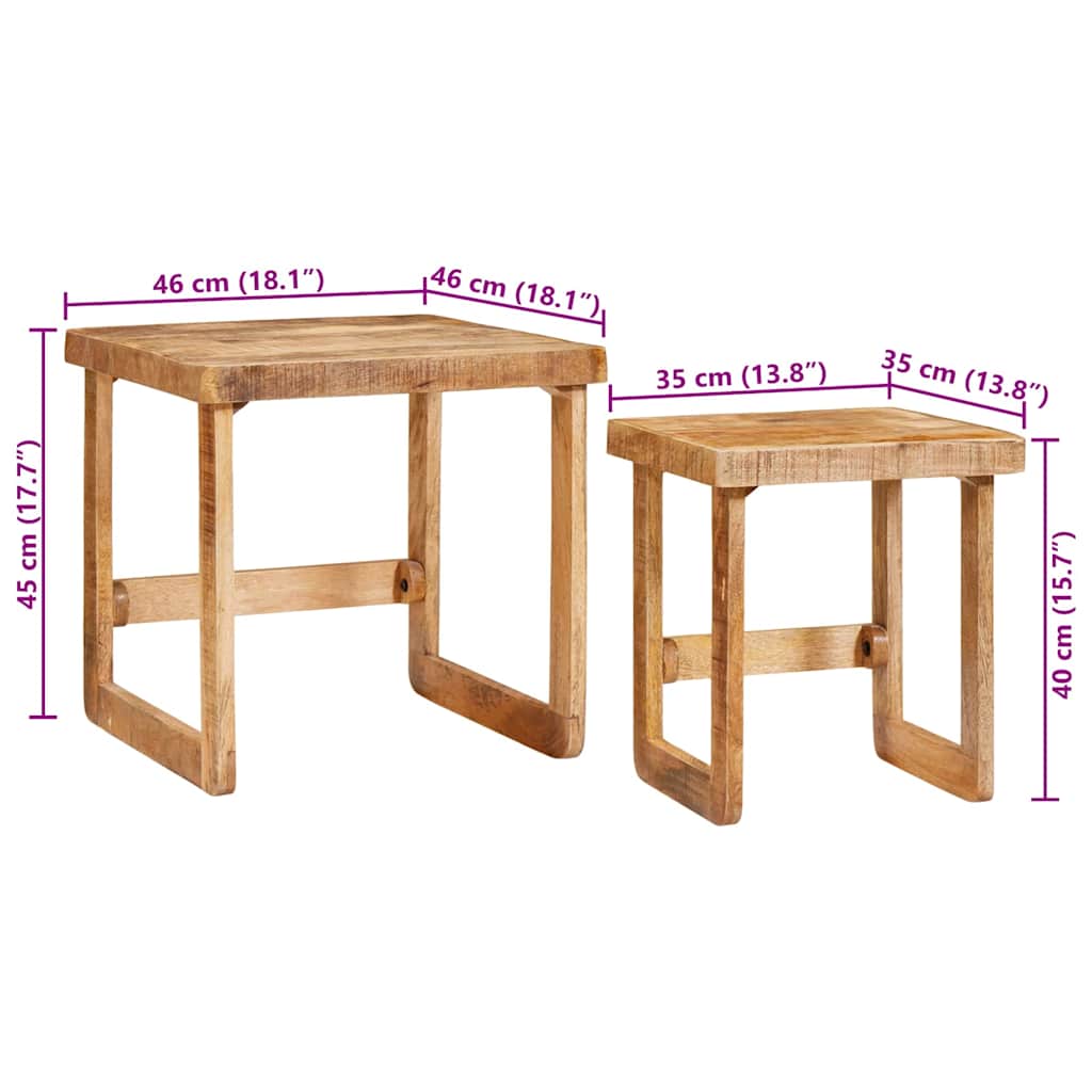 Table d'Appoint 50X50 en Bois de Manguier Massif-La-Fabrique-Industrielle