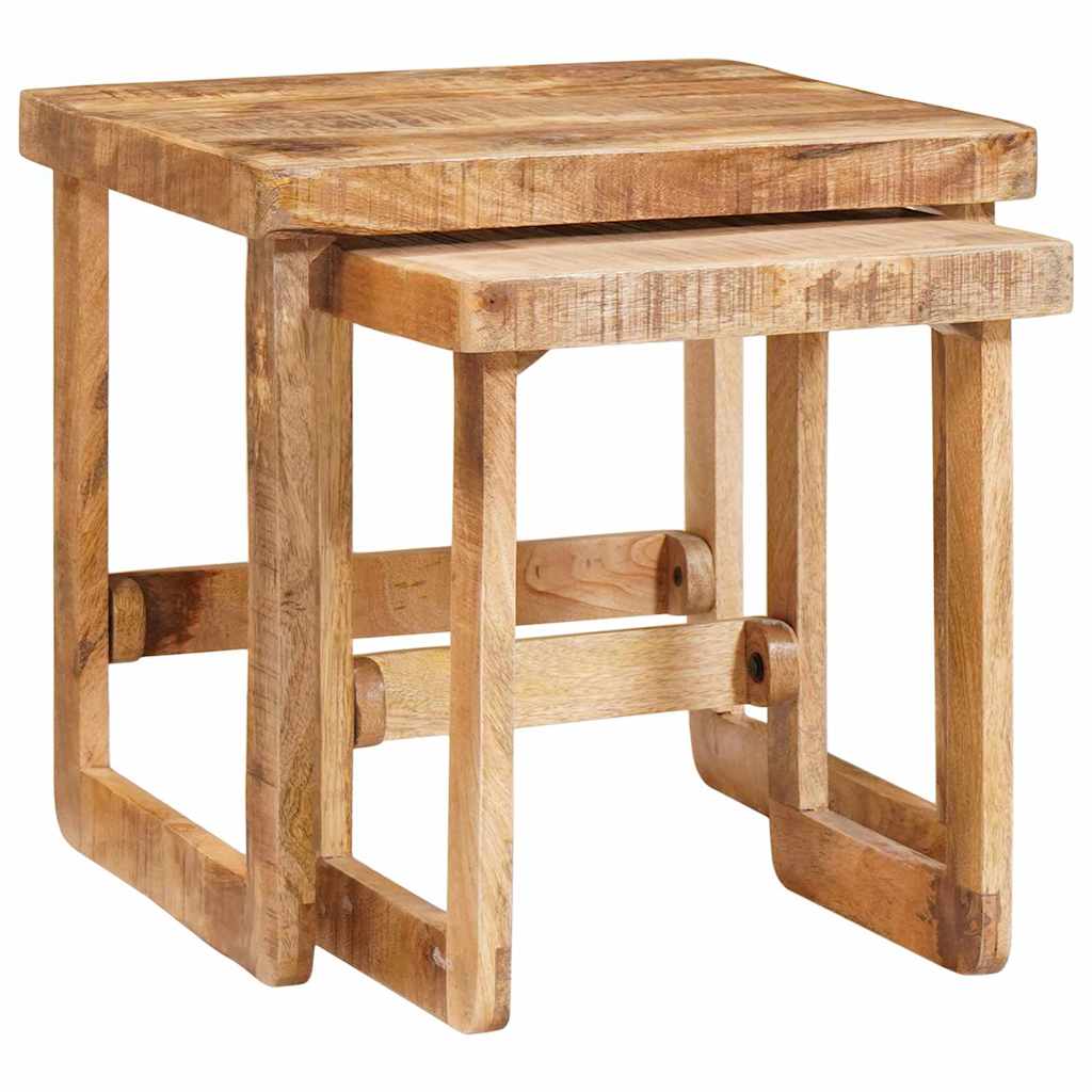 Table d'Appoint 50X50 en Bois de Manguier Massif-La-Fabrique-Industrielle