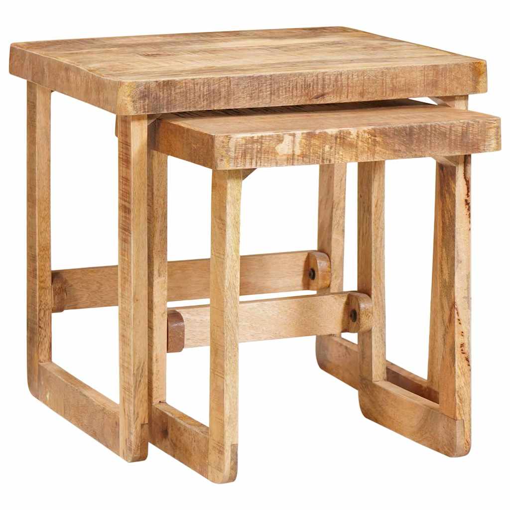 Table d'Appoint 50X50 en Bois de Manguier Massif-La-Fabrique-Industrielle