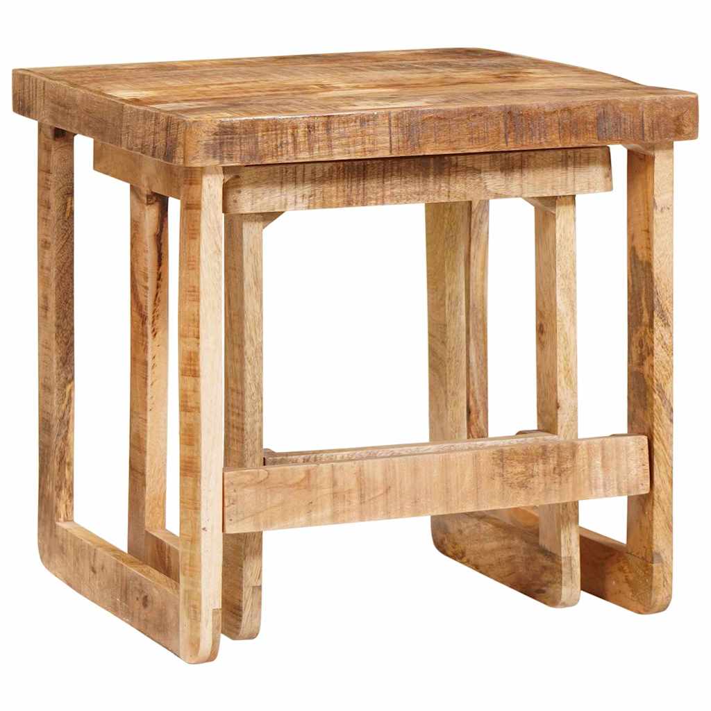 Table d'Appoint 50X50 en Bois de Manguier Massif-La-Fabrique-Industrielle
