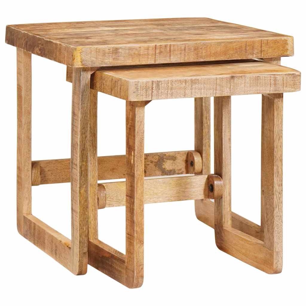 Table d'Appoint 50X50 en Bois de Manguier Massif-La-Fabrique-Industrielle