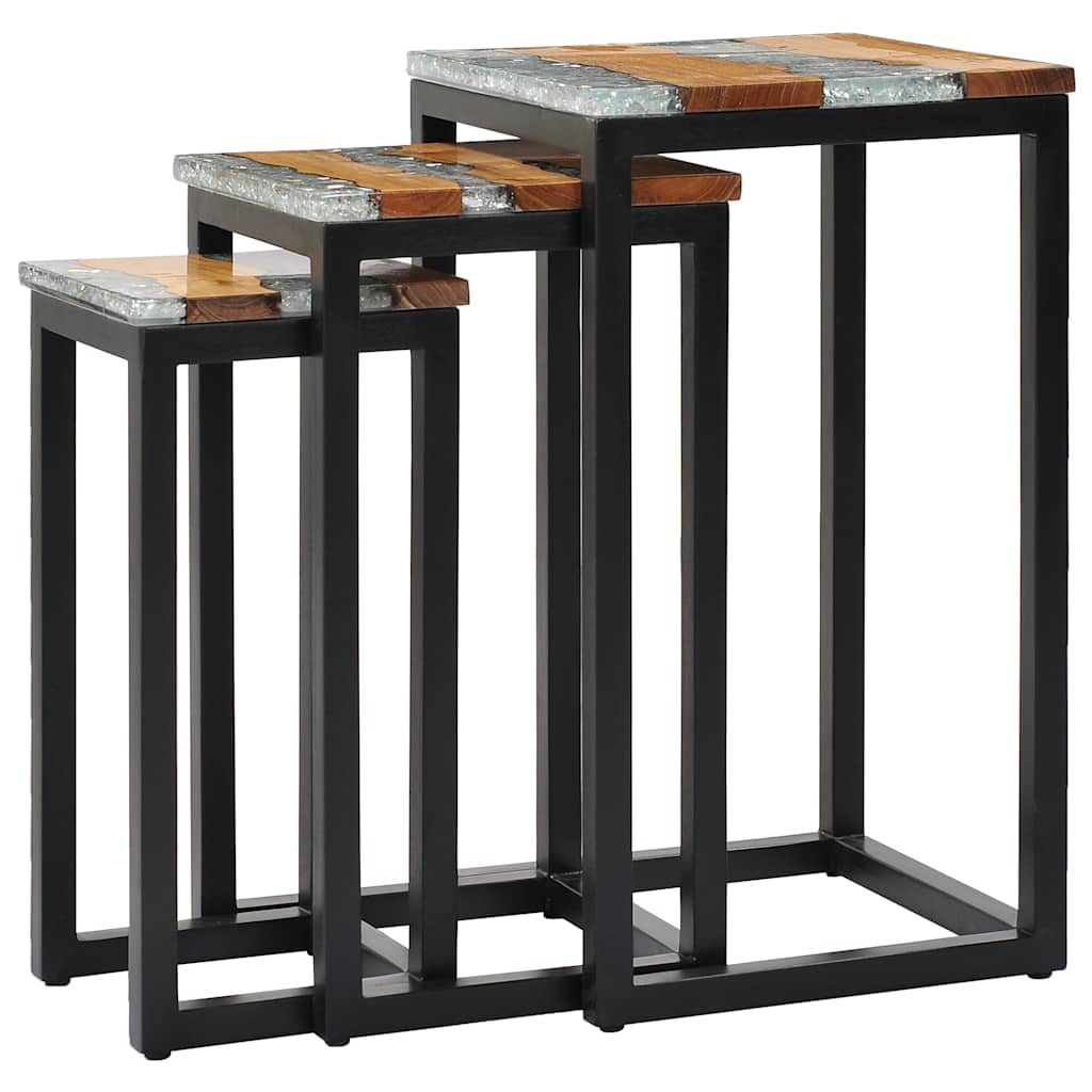 Table d'Appoint Gigogne en Bois de Teck 40 cm-La-Fabrique-Industrielle