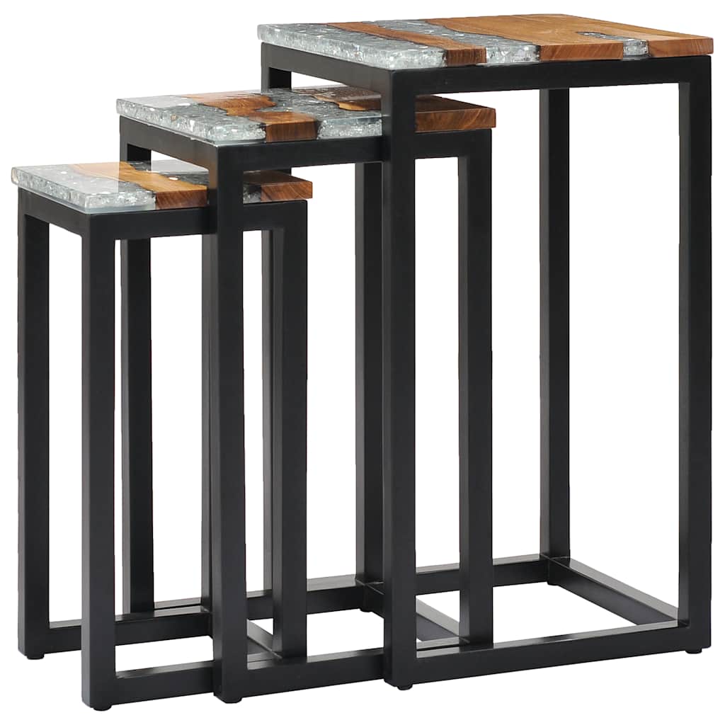 Table d'Appoint Gigogne en Bois de Teck 40 cm-La-Fabrique-Industrielle
