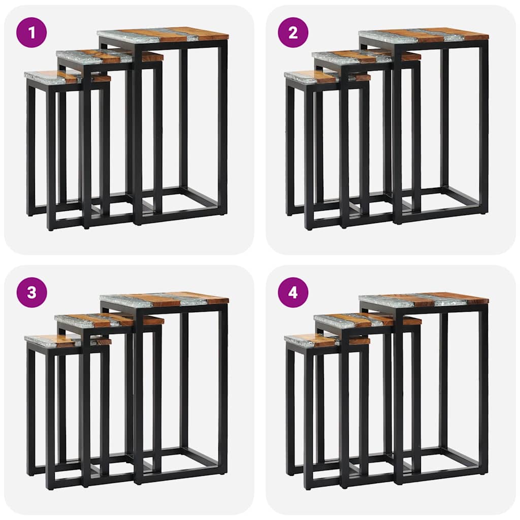 Table d'Appoint Gigogne en Bois de Teck 40 cm-La-Fabrique-Industrielle