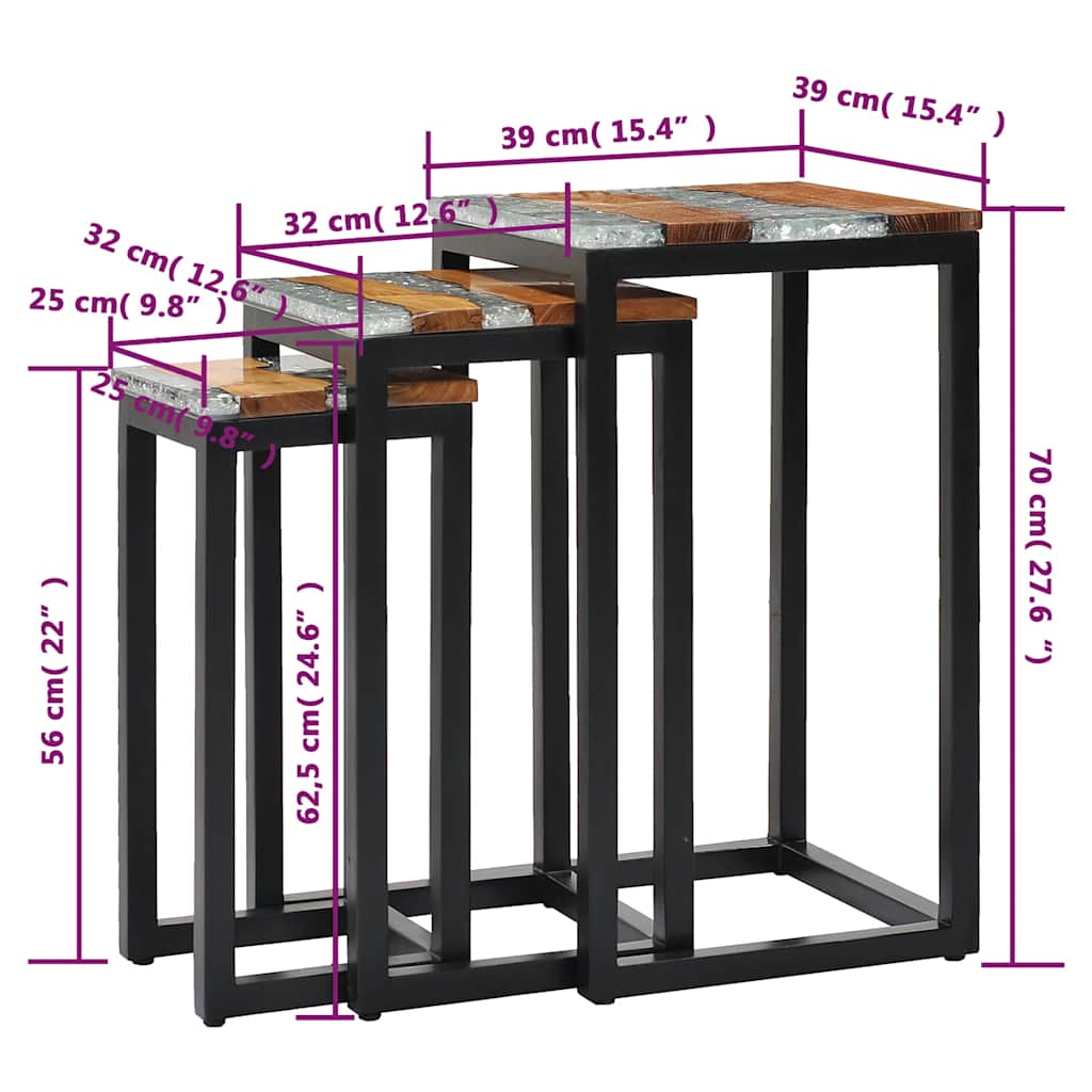 Table d'Appoint Gigogne en Bois de Teck 40 cm-La-Fabrique-Industrielle